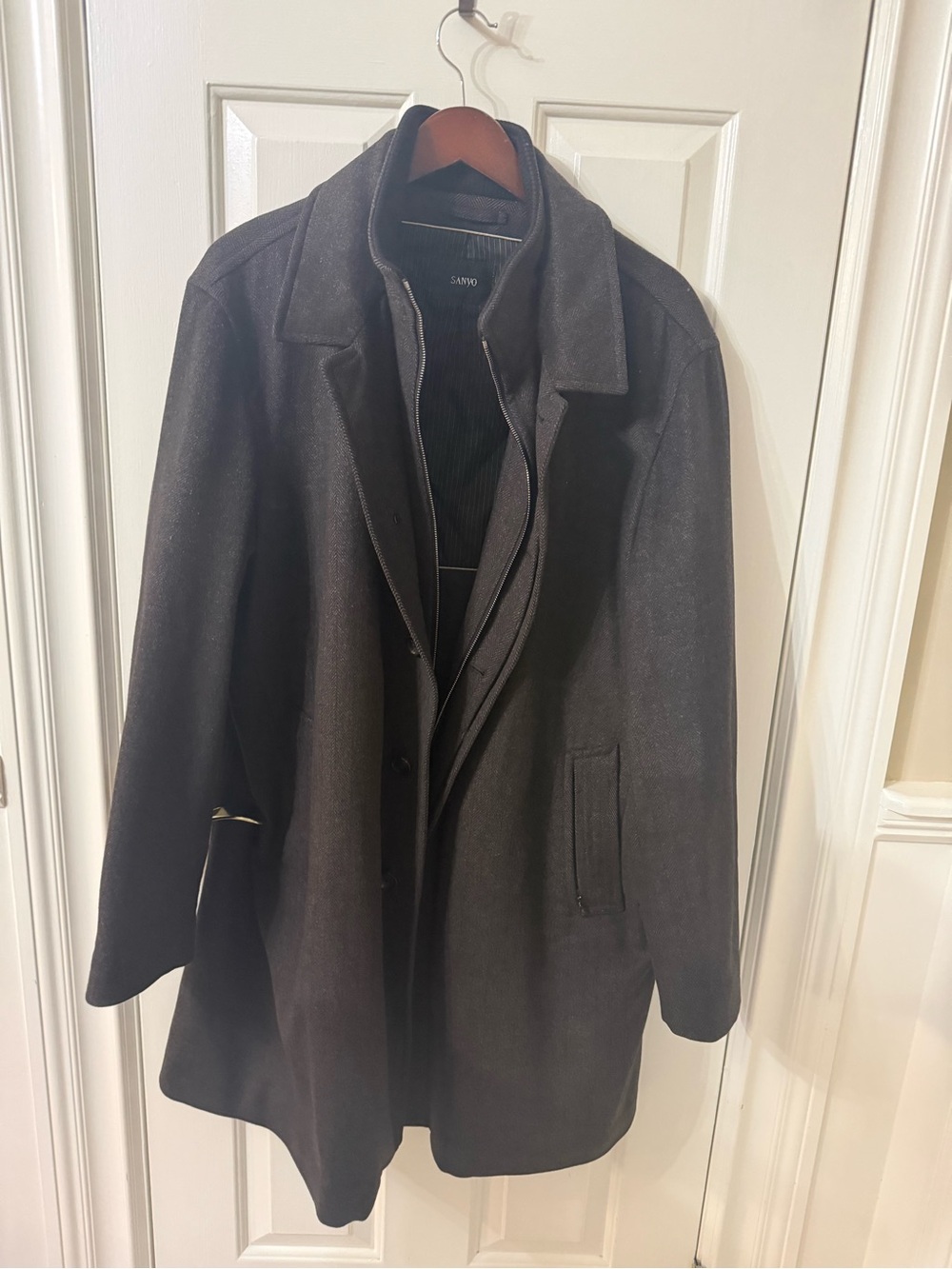Men's Dark brown cashmere Overcoat 46R